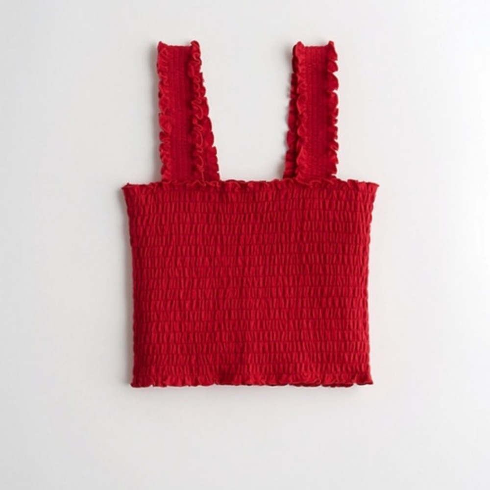 Red Scrunch Tank Top